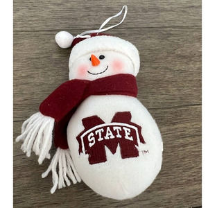 Mississippi State Snowman Ornament‎ Plush